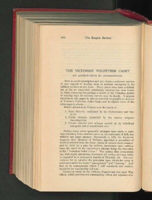 The Victorian Volunteer Cadet. An Alternative to Conscription.