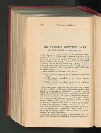 The Victorian Volunteer Cadet. An Alternative to Conscription.