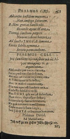Psalmus CXLI. - CL.