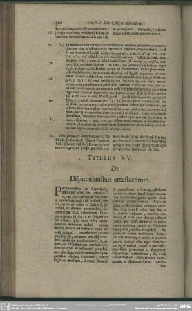 Titulus XV. De Disputationibus attestatorum