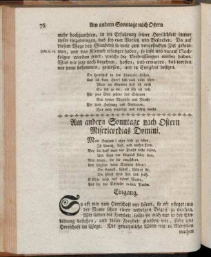 Am andern Sonntage nach Ostern Misericordias Domini.