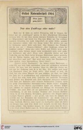 Nur eine Fachfrage oder mehr?
