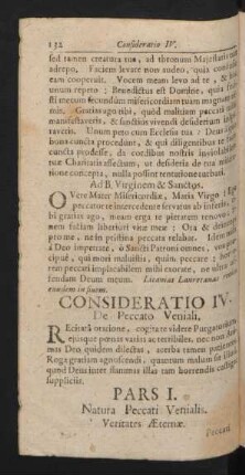 Consideratio IV. De Peccato Veniali