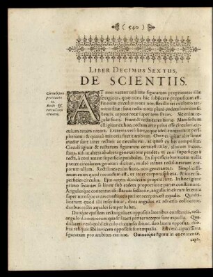 Liber Decimus Sextus, De Scientiis.