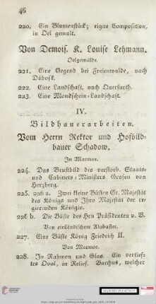 IV. Bildhauerarbeiten