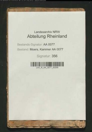 Hebebuch von Jahrschatz, Dienstgeld und Getreide für die Herrlichkeit Krefeld