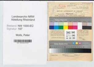 Entnazifizierung Peter Molls, geb. 03.05.1896 (Lehrer)