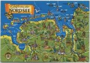 Karte mit Sehenswürdigkeiten der Nordseeregion