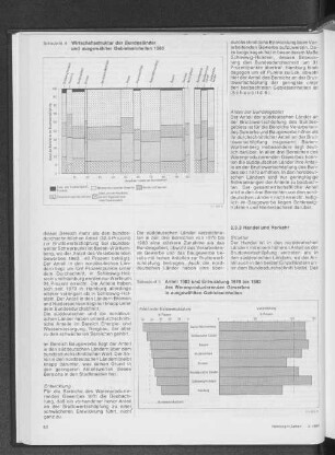 Anteil 1983 und Entwicklung 1970 bis 1983 des Warenproduzierenden Gewerbes in ausgewählten Gebietseinheiten