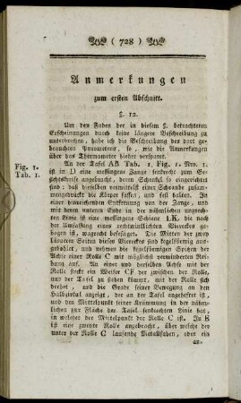 Anmerkungen zum ersten Abschnitt.