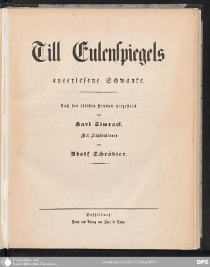 Till Eulenspiegels auserlesene Schwänke