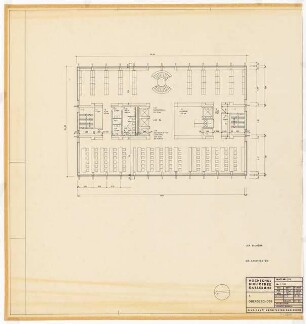 Hochschulbibliothek, Karlsruhe Neubau: Grundriss 1.OG ,1:100