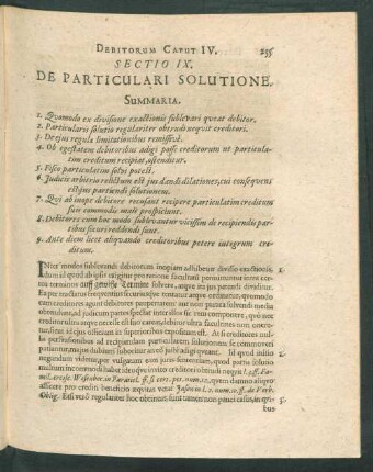 Sectio IX. De Particulari Solutione.