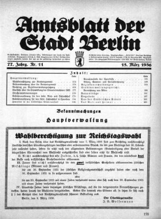 1936,11: Nr. 11, 15. März 1936