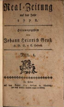Real-Zeitung. 1778