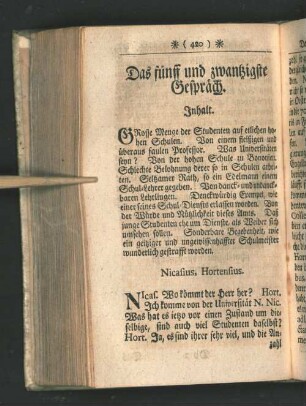 [Das fünff und zwantzigste Gespräch. - Das dreyßigste Gespräch.]