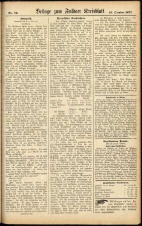 Zweite Ausgabe vom Samstag, den 27. Oktober 1877.