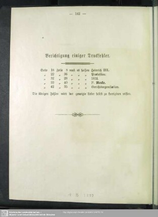 Berichtigung einiger Druckfehler