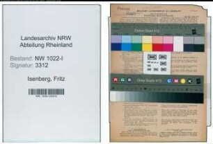 Entnazifizierung Fritz Isenberg , geb. 02.09.1901 (Postbeamter)