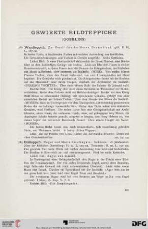 Gewirkte und gestickte Bildteppiche (Nr. 782-799)