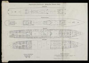Decksplan des Doppelschrauben-Schnelldampfer "Prinzessin Victoria Luise"