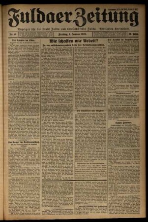 Erste Ausgabe vom Freitag, den 09. Januar 1931.