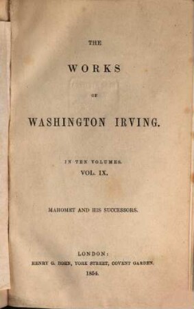 The works of Washington Irving. IX