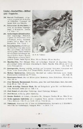 Lüster – Kachelöfen – Möbel und Teppiche (Nr. 206-225)