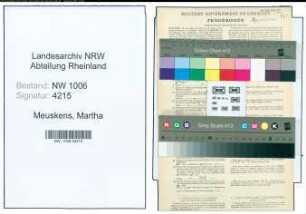 Entnazifizierung Martha Meuskens , geb. 09.02.1905 ()