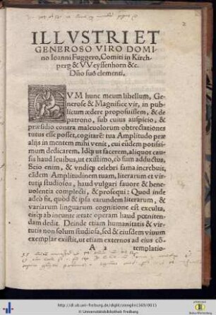 Illustri et generoso viro Domini Joanni Fuggero…