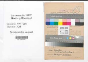Entnazifizierung August Schafmeister , geb. 14.03.1893 (Lehrer)