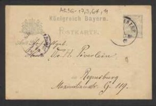 Brief von Hermann Stadler an Hermann Poeverlein