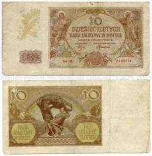 Generalgouvernement Polen, 10 Zlotych