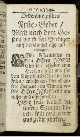 Oedenburgisches Früe-Gebet [...]