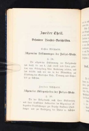 Zweiter Abschnitt. Allgemeine Obliegenheiten der Polizei-Wache.