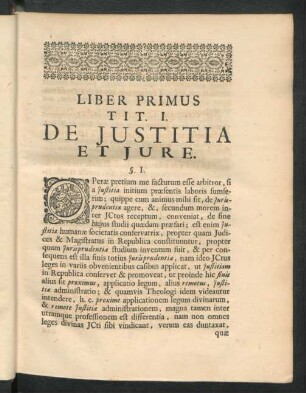 Tit. I. De Iustitia Et Iure