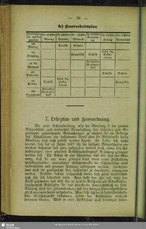 7. Lehrplan und Hausordnung