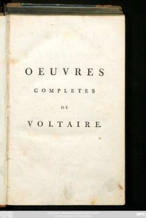 T. 44 = T. 1: Oeuvres Completes De Voltaire