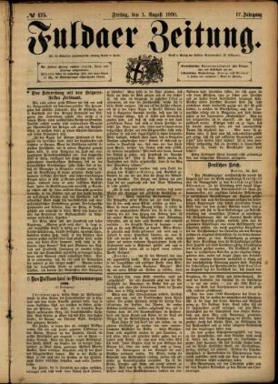 Ausgabe vom Freitag, den 01. August 1890.