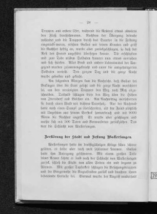 Zerstörung der Stadt und Festung Wallerfangen.