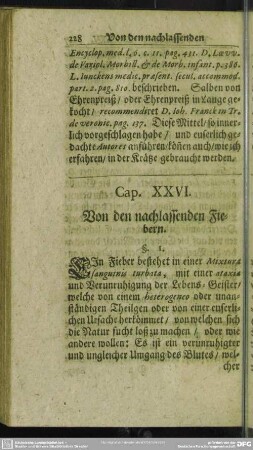 Cap. XXVI. Von den nachlassenden Fiebern