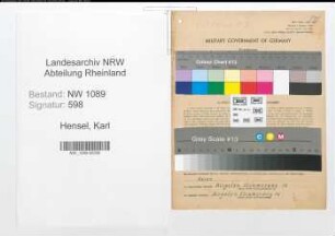 Entnazifizierung Karl Hensel , geb. 18.01.1901 (Polizeibeamter)