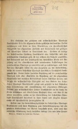 Geschichte der katholischen Theologie : seit dem Trienter Konzil bis zur Gegenwart