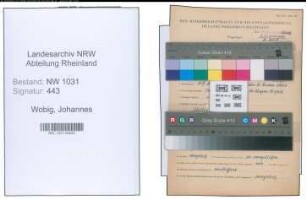 Entnazifizierung Johannes Wobig , geb. 29.03.1894 (Polizeimeister)