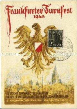 Postkarte zum Frankfurter Turnfest 1948
