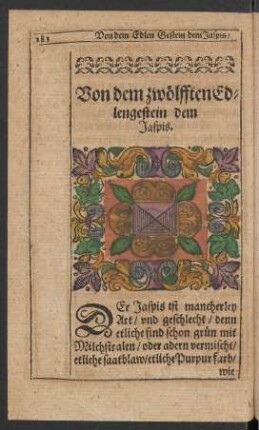 Von dem zwölfften Edlengestein dem Jaspis.