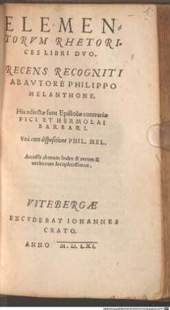 Elementorum Rhetorices libri duo