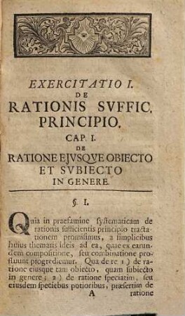 Commentatio philosophica de Principio Rationis sufficientis