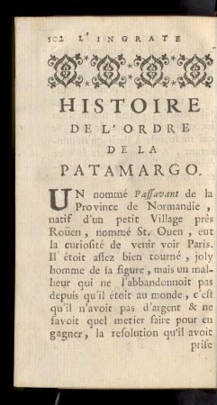 Histoire De L'Ordre De La Patamargo