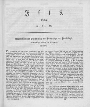 Eigenthümliche Darstellung der Hauptzüge der Physiologie / vom Grafen Georg von Buquoy
